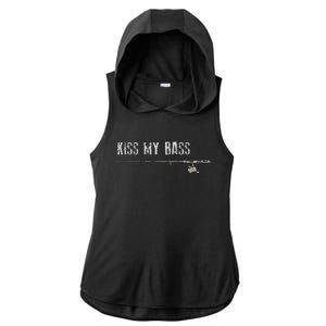 Fishing Kiss My Bass Fish FatherS Day Gift Ladies PosiCharge Tri-Blend Wicking Draft Hoodie Tank