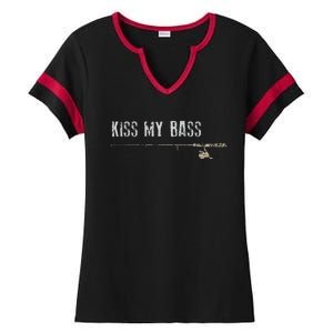 Fishing Kiss My Bass Fish FatherS Day Gift Ladies Halftime Notch Neck Tee