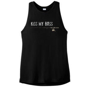 Fishing Kiss My Bass Fish FatherS Day Gift Ladies PosiCharge Tri-Blend Wicking Tank