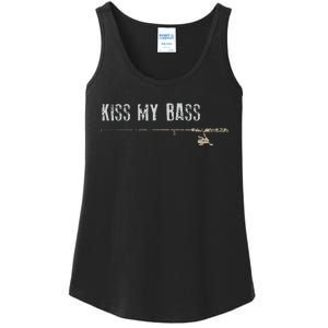 Fishing Kiss My Bass Fish FatherS Day Gift Ladies Essential Tank