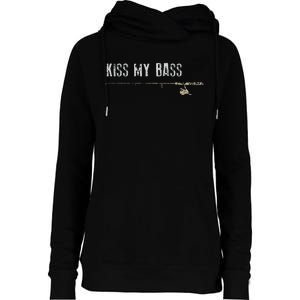 Fishing Kiss My Bass Fish FatherS Day Gift Womens Funnel Neck Pullover Hood