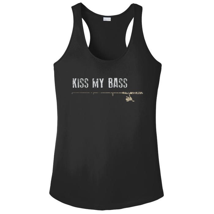 Fishing Kiss My Bass Fish FatherS Day Gift Ladies PosiCharge Competitor Racerback Tank