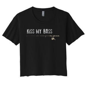 Fishing Kiss My Bass Fish FatherS Day Gift Women's Crop Top Tee