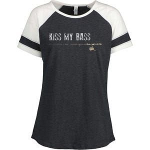 Fishing Kiss My Bass Fish FatherS Day Gift Enza Ladies Jersey Colorblock Tee