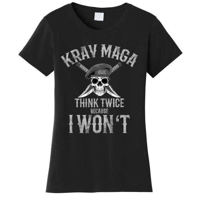 Funny Krav Maga Fighting Skull Women's T-Shirt