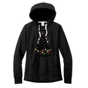 Funny Kitty Meowy Christmas Tree For Lovers Women's Fleece Hoodie