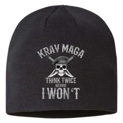 Funny Krav Maga Fighting Skull Sustainable Beanie