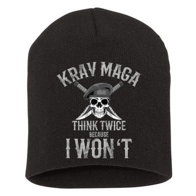 Funny Krav Maga Fighting Skull Short Acrylic Beanie