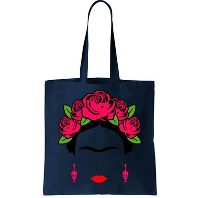 Frida Kahlo Mexico Artist Lover Flower Skull Tote Bag