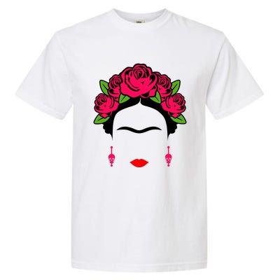 Frida Kahlo Mexico Artist Lover Flower Skull Garment-Dyed Heavyweight T-Shirt