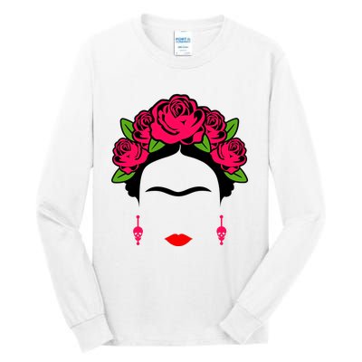 Frida Kahlo Mexico Artist Lover Flower Skull Tall Long Sleeve T-Shirt