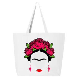 Frida Kahlo Mexico Artist Lover Flower Skull 25L Jumbo Tote