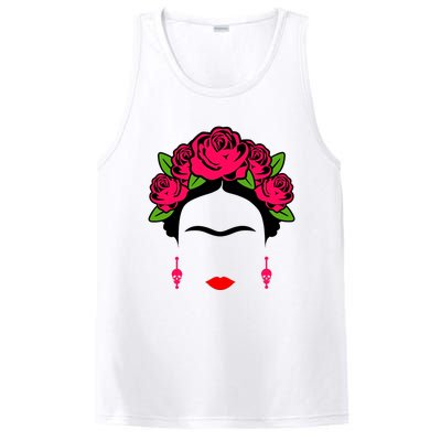 Frida Kahlo Mexico Artist Lover Flower Skull PosiCharge Competitor Tank