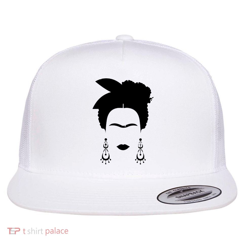 Frida Kahlo Mexico Artist Lover Flower Skull Flat Bill Trucker Hat
