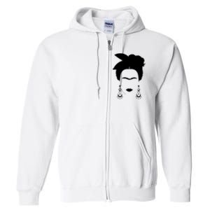 Frida Kahlo Mexico Artist Lover Flower Skull Full Zip Hoodie