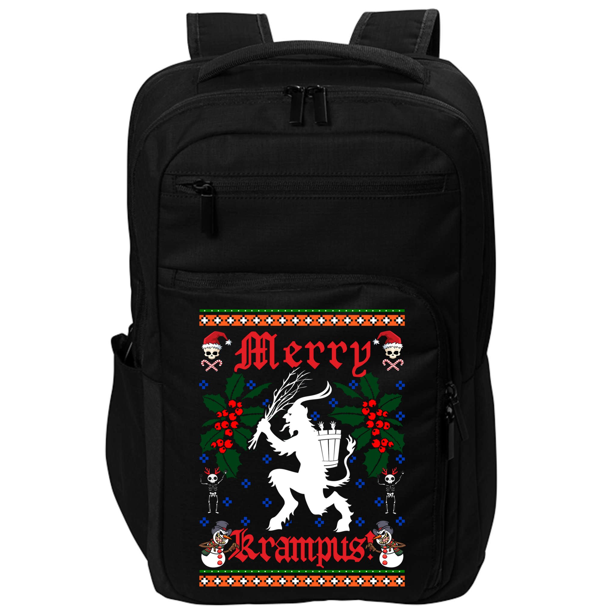 Funny Krampus Merry Krampus Ugly Christmas Gift Impact Tech Backpack