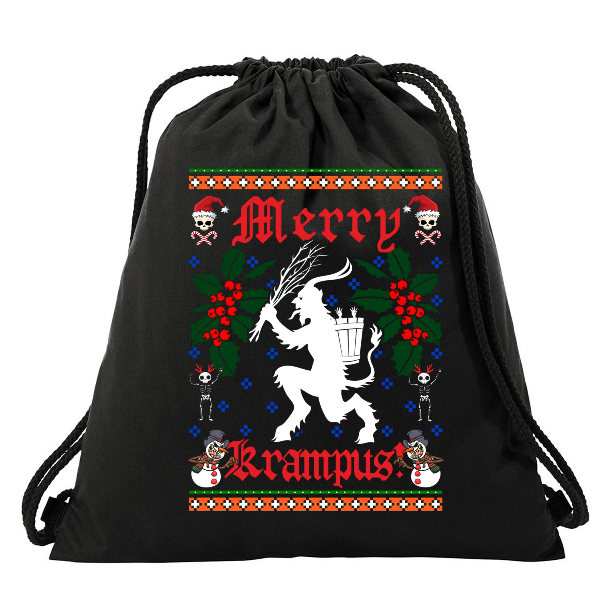 Funny Krampus Merry Krampus Ugly Christmas Gift Drawstring Bag