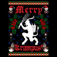 Funny Krampus Merry Krampus Ugly Christmas Gift Flat Bill Trucker Hat
