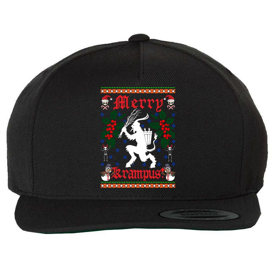 Funny Krampus Merry Krampus Ugly Christmas Gift Wool Snapback Cap