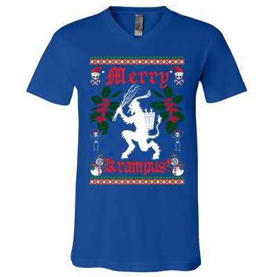 Funny Krampus Merry Krampus Ugly Christmas Gift V-Neck T-Shirt