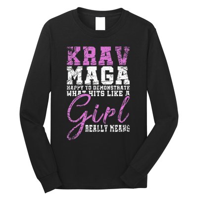 Funy Krav Maga Girl Gift Martial Arts Krav Maga Long Sleeve Shirt