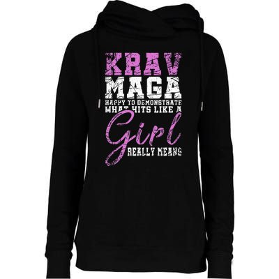 Funy Krav Maga Girl Gift Martial Arts Krav Maga Womens Funnel Neck Pullover Hood