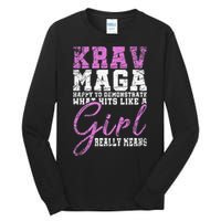 Funy Krav Maga Girl Gift Martial Arts Krav Maga Tall Long Sleeve T-Shirt