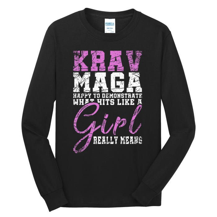 Funy Krav Maga Girl Gift Martial Arts Krav Maga Tall Long Sleeve T-Shirt