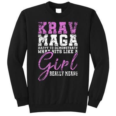 Funy Krav Maga Girl Gift Martial Arts Krav Maga Tall Sweatshirt