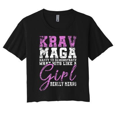 Funy Krav Maga Girl Gift Martial Arts Krav Maga Women's Crop Top Tee