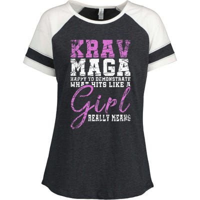 Funy Krav Maga Girl Gift Martial Arts Krav Maga Enza Ladies Jersey Colorblock Tee