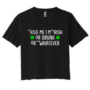 Funny Kiss Me Im Irish Women's Crop Top Tee