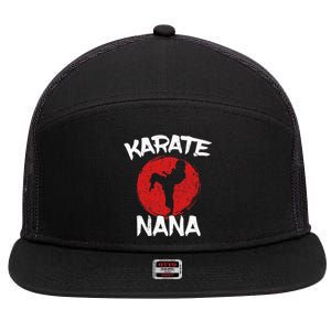 Funny Karate Nana Martial Arts Grandma Ponytail 7 Panel Mesh Trucker Snapback Hat