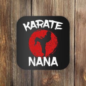 Funny Karate Nana Martial Arts Grandma Ponytail Coaster