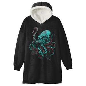 Funny Kraken Octopus Gift Hooded Wearable Blanket