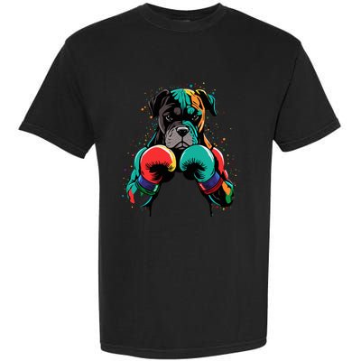 Funny Kickboxing Or Boxing Boxer Dog Garment-Dyed Heavyweight T-Shirt