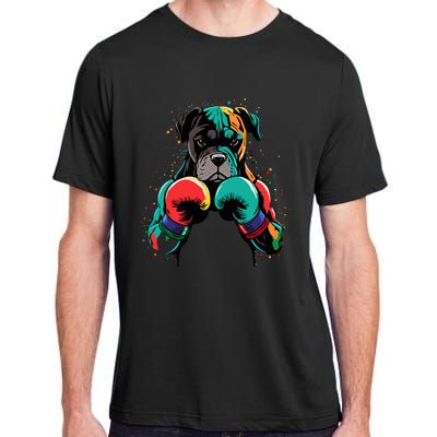 Funny Kickboxing Or Boxing Boxer Dog Adult ChromaSoft Performance T-Shirt