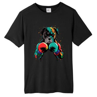 Funny Kickboxing Or Boxing Boxer Dog Tall Fusion ChromaSoft Performance T-Shirt