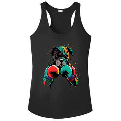 Funny Kickboxing Or Boxing Boxer Dog Ladies PosiCharge Competitor Racerback Tank