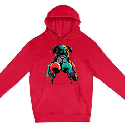 Funny Kickboxing Or Boxing Boxer Dog Premium Pullover Hoodie