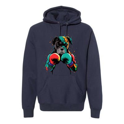 Funny Kickboxing Or Boxing Boxer Dog Premium Hoodie