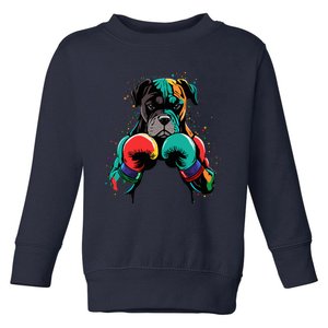 Funny Kickboxing Or Boxing Boxer Dog Toddler Sweatshirt