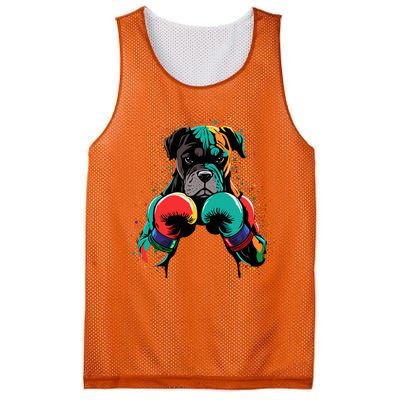 Funny Kickboxing Or Boxing Boxer Dog Mesh Reversible Basketball Jersey Tank