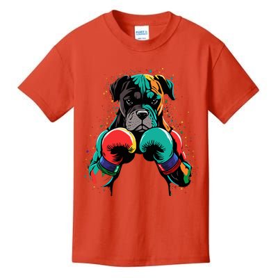 Funny Kickboxing Or Boxing Boxer Dog Kids T-Shirt