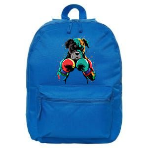 Funny Kickboxing Or Boxing Boxer Dog Gift 16 in Basic Backpack