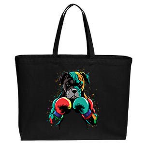 Funny Kickboxing Or Boxing Boxer Dog Gift Cotton Canvas Jumbo Tote