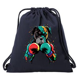 Funny Kickboxing Or Boxing Boxer Dog Gift Drawstring Bag