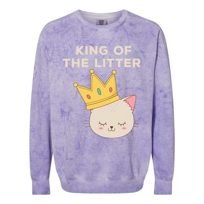 Funny King Of The Litter Funny Kitty Litter Cats Lovers Colorblast Crewneck Sweatshirt