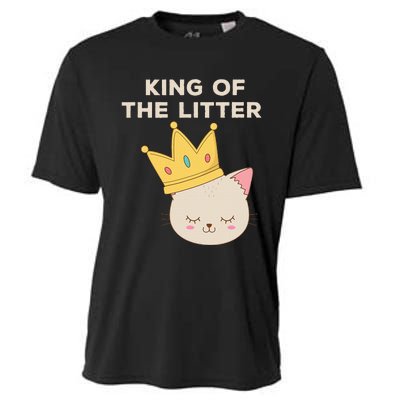 Funny King Of The Litter Funny Kitty Litter Cats Lovers Cooling Performance Crew T-Shirt