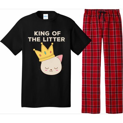 Funny King Of The Litter Funny Kitty Litter Cats Lovers Pajama Set